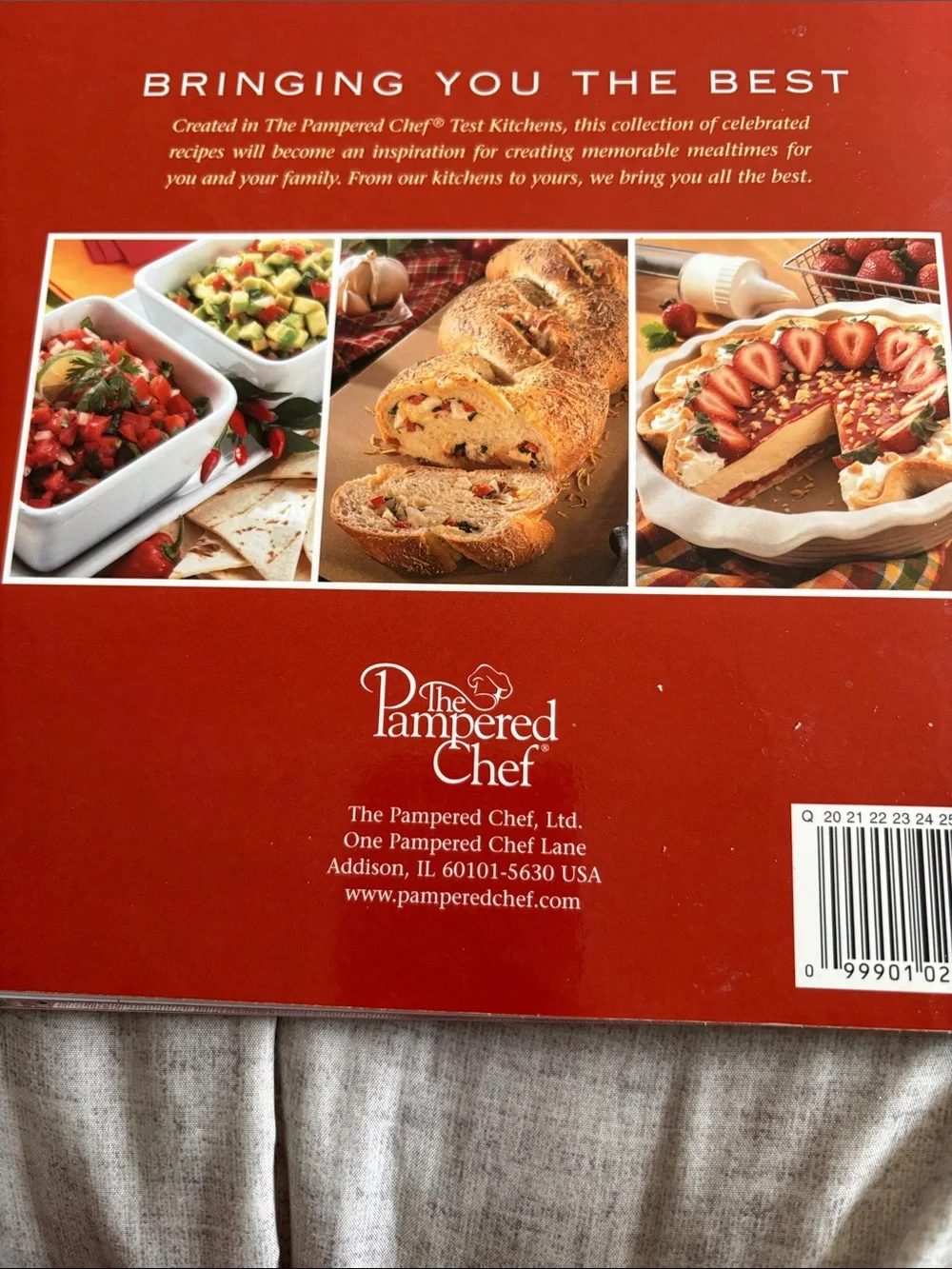 The Pampered Chef Cookbook with Red Cover and Chocolate Dip Photo